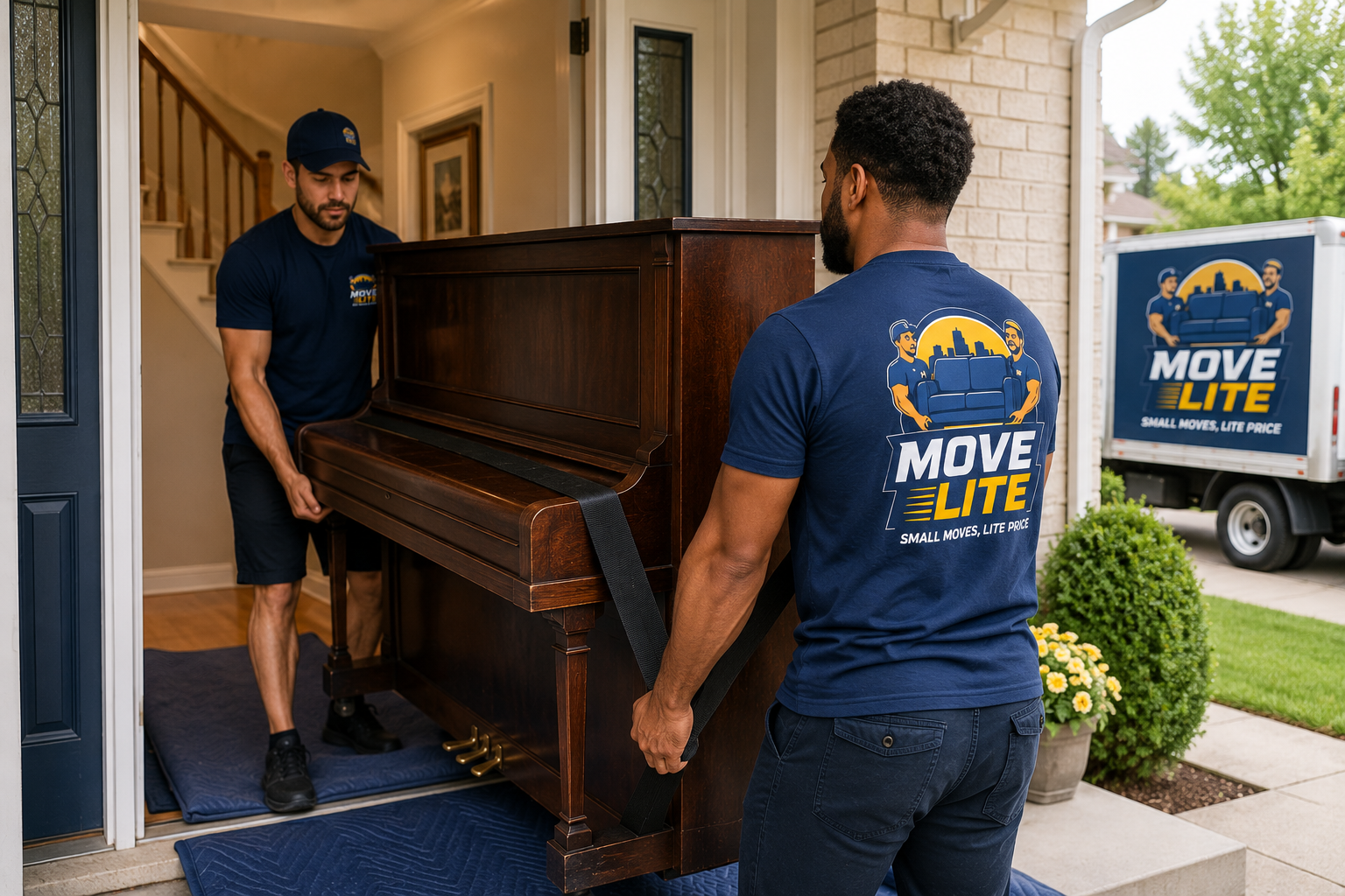 Move Lite movers providing professional upright piano moving services in St. Louis, MO.