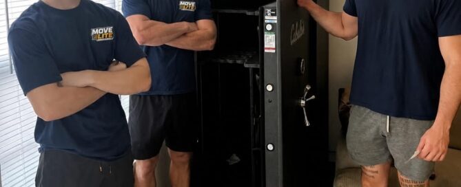 Move Lite gun safe moving crew with large Cabelas rifle safe in St. Louis MO