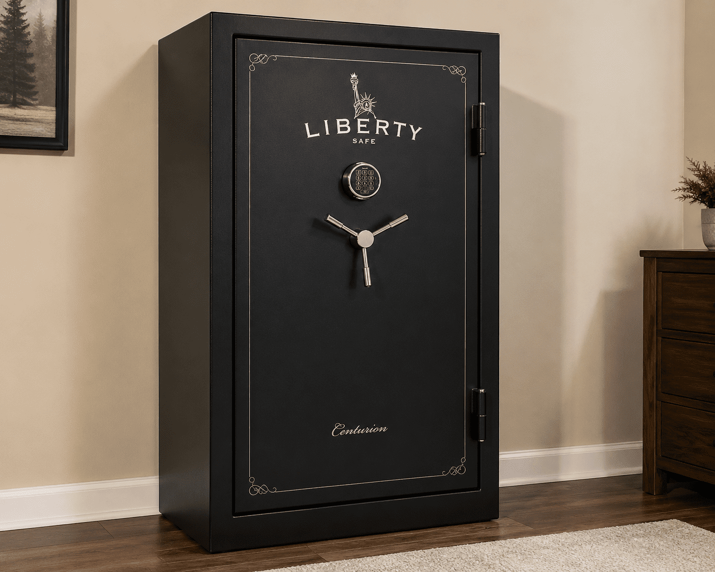 Liberty Safe Centurion gun safe in St. Louis home ready for professional moving service